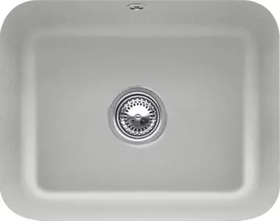 Évier sous plan en céramique gris moyen 1 bac, L.55 x P.44 cm, Villeroy & Boch Cisterna