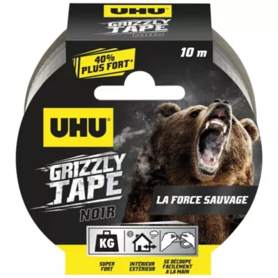 Ruban adhésif UHU Grizzly tape noir 10m