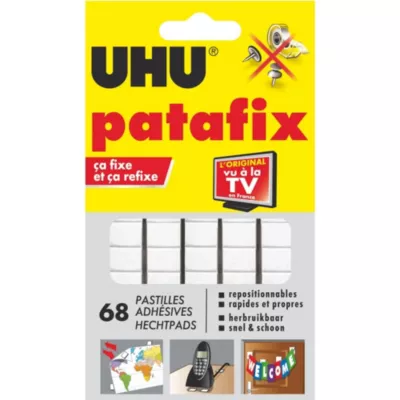 68 pastilles adhésives Patafix UHU blanches