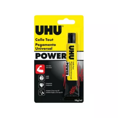 Colle UHU Power Flex + Clean universelle transparente 18g