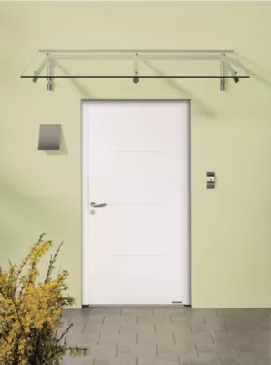 Porte d'entrée Hörmann acier galvanisé l.90 x h.215 cm poussant droit THP515 blanc ral 9016