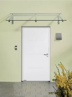 Porte d'entrée Hörmann acier galvanisé l.90 x h.215 cm poussant gauche THP515 blanc ral 9016