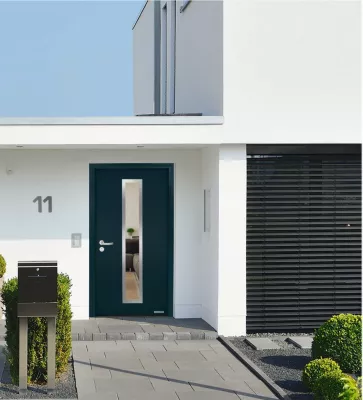 Porte d'entrée Hörmann acier galvanisé l.90 x h.215 cm poussant droit THP700N gris anthracite ral 7016