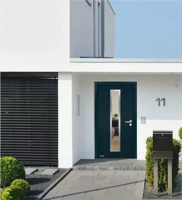 Porte d'entrée Hörmann acier galvanisé l.90 x h.215 cm poussant gauche THP700N gris anthracite ral 7016