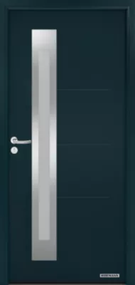 Porte d'entrée Hörmann acier galvanisé l.90 x h.215 cm poussant droit THP780S gris anthracite ral 7016