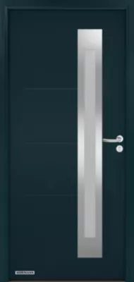 Porte d'entrée Hörmann acier galvanisé l.90 x h.215 cm poussant gauche THP780S gris anthracite ral 7016