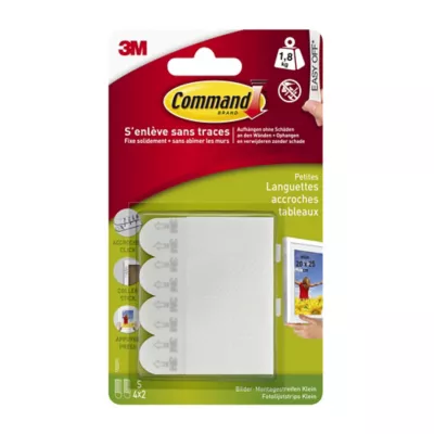 Languette de fixation pour tableaux petit modèle Blanc vendue par 8 pièces