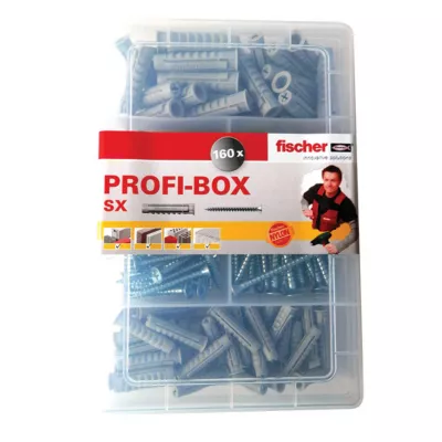 Lot de 160 chevilles avec vis SX PROFI-BOX