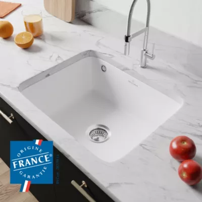 Image principale de Évier sous plan en céramique blanc mat 1 bac, L.54,5 x P.44 cm, Villeroy & Boch Subway