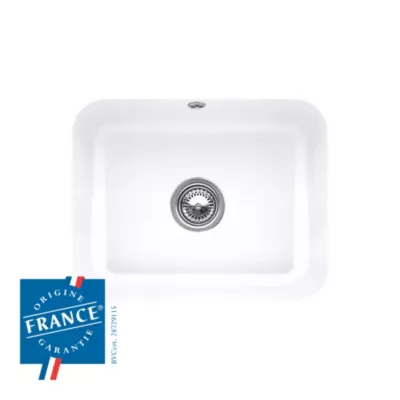 Évier sous plan en céramique blanc mat 1 bac, L.55 x P.44 cm, Villeroy & Boch Cisterna