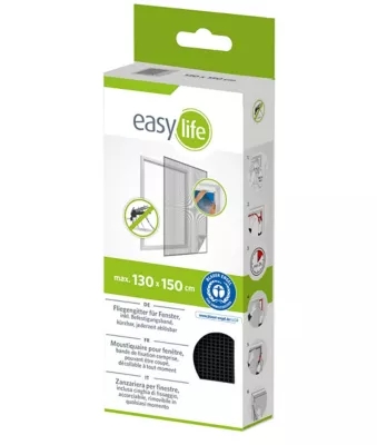 Image principale de Moustiquaire de fenêtre anthracite Easy Life 130 x h.150 cm