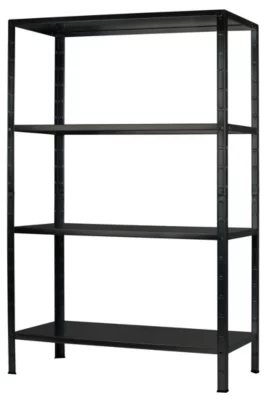 Étagère en métal noir Schulte Regalwelt Powermax H.200 x L.100 x P.50 cm