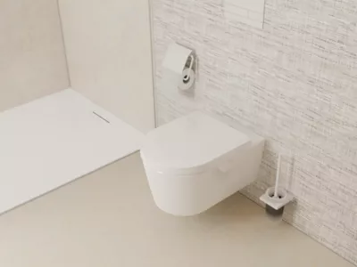 Image principale de Porte-brosse WC mural blanc mat Hansgrohe