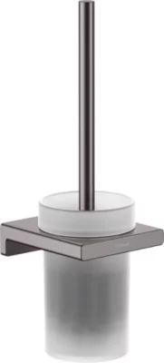 Image principale de Porte-brosse WC mural noir chromé brossé Hansgrohe
