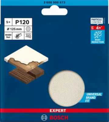 Image principale de Disque abrasif vendu par 5 M480 Bosch Expert Ø125mm grain 120