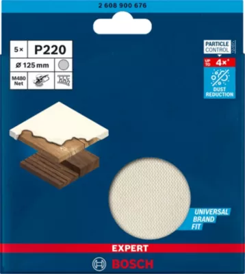 Disque abrasif vendu par 5 M480 Bosch Expert Ø125mm grain 220