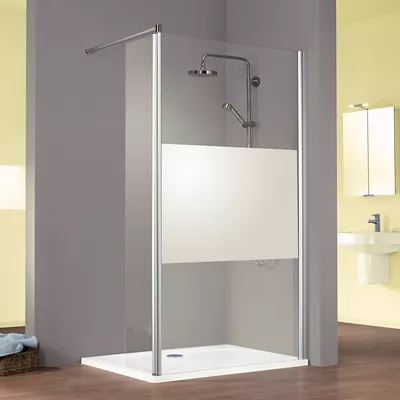 Paroi de douche avec volet pivotant l.100 + 35 cm, verre dépoli, avec Fixil, Schulte MasterClass