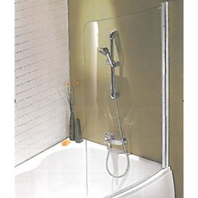 Pare-baignoire courbé, 1 volet, avec 2 arrondies 90 cm