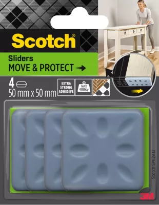 Patin glisseur adhésif carré gris Scotch ø50 mm