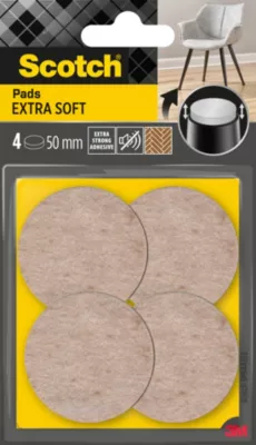 Patin en feutre laine adhésif rond beige Scotch ø50 mm