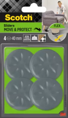 Patin glisseur adhésif rond gris Scotch ø40 mm x 0.5 mm