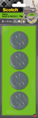 Patin glisseur adhésif rond gris Scotch ø50 mm