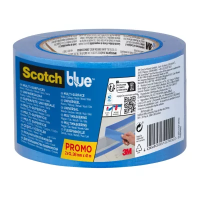 2 Rubans de Masquage premium Multi-Surfaces ScotchBlue™ Bleu 36 mm x 41 m