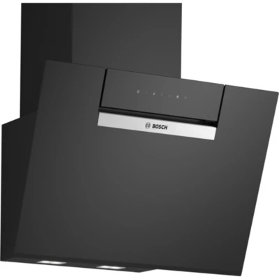Hotte inclinée en verre noir Bosch DWK67FN60, 60 cm