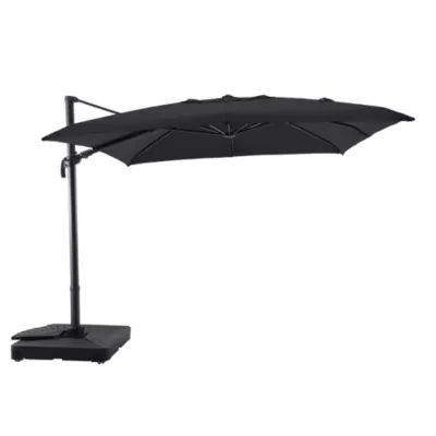Parasol déporté inclinable carré ouverture manivelle toile anthracite Adapto l.3 x 3 m H.1,80 - 2,25 m