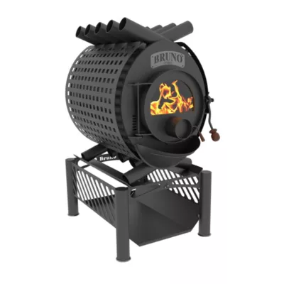 Poêle à bois en acier Bruno Pyro III noir en acier 19kW 190m²