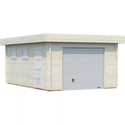 Garage en bois Rasmus avec porte sectionnelle Ep.44mm Palmako 24,5m²