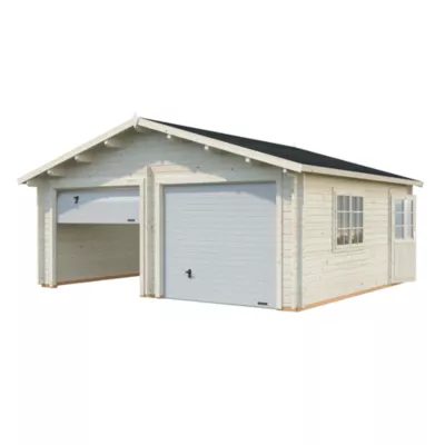 Garage Roger en bois double portes sectionnelles Palmako 36,8 m²