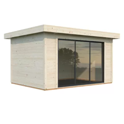 Studio de jardin bois Lydia en bois Ep.28 mm White Wood 15 m²