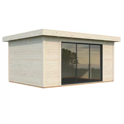 Studio de jardin White Wood Lydia en bois naturel Ep.28 mm 19,2 m²