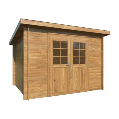 Abri de jardin White Wood Alice bois traité autoclave marron ép.28mm surface totale 8,6m²