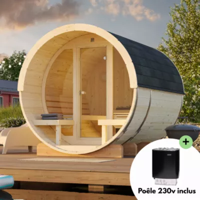 Sauna extérieur vitré Anita 6 places Palmako 10,4m²