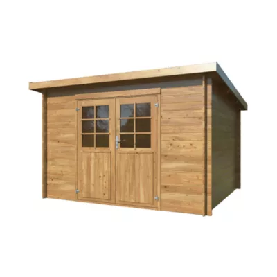 Abri de jardin White Wood Lola 1 bois traité autoclave marron ép.28mm surface extérieure totale 10,2 m²