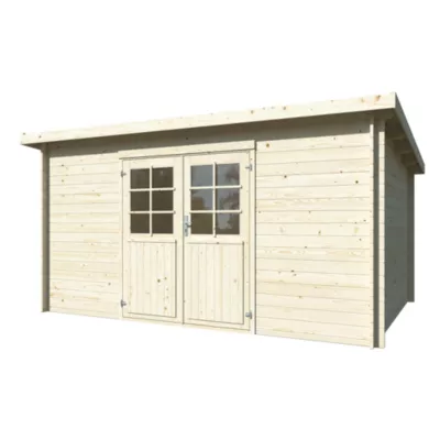 Abri de jardin White Wood Lola 2 bois ép.28mm surface extérieure totale 13,7m²