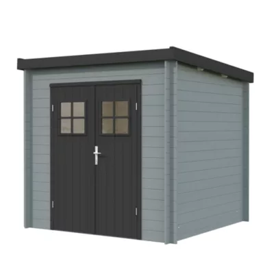 Abris de jardin White Wood Zoe 2 Peint Gris ép.19mm surface extérieure totale 4,8m²