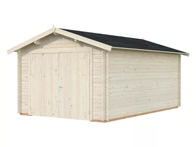 Garage en bois Palmako Danube ép.34mm avec double porte bois 21,8 m²