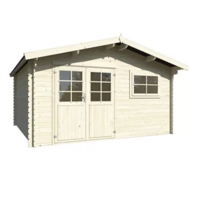 Abri de jardin White Wood Pila "3" bois naturel ép.28mm Toiture en bacs acier surface totale 19,3m²