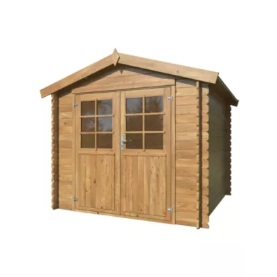 Abri de jardin White Wood Valence 1 bois traité autoclave marron ép.28mm surface extérieure totale 6,9m²