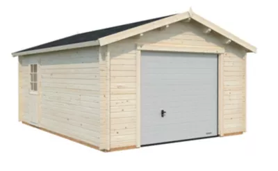 Garage en bois Palmako Danube avec porte sectionnelle 24m²