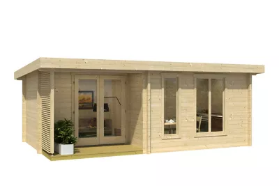 Abri de jardin + plancher Weka 701 en bois coloris brut ép.70 mm surface extérieure 30,15 m²