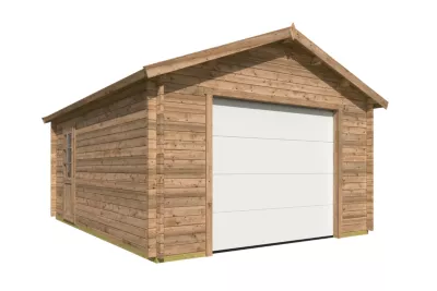 Garage double pentes en bois brun Lasita Maja Ari 44 Autoclave