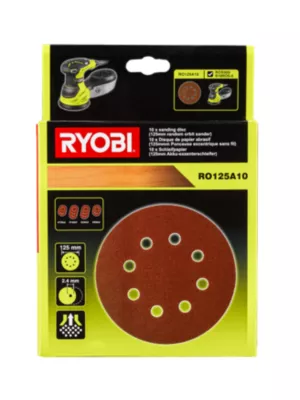 Abrasif pour ponceuse excentrique Ryobi ø 125 mm, assortiment - 10 pièces