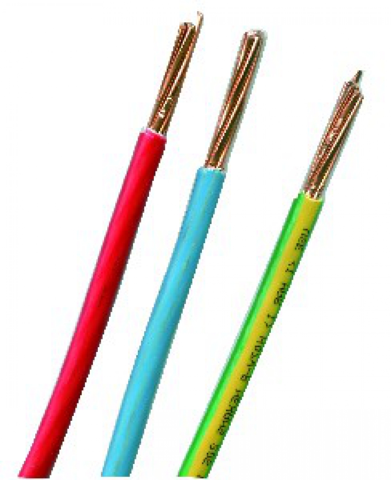 Fils rigides HO7V-U - HO7V-R isolant PVC tension nominale : 450/750 V - norme NF C 32-201 utilisations : installations domestiques, logements, bureaux, etc. pose air libre, sur support isolateur, sous moulure, tube, fourreau, plinthe, en locaux secs rayon de courbure : 3 fois le diamètre extérieur
