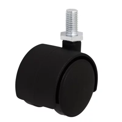 Roulette jumelée pivotante noire 8x15 mm ø3.5 cm, charge max 30 kg