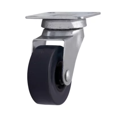 Roulette pivotante sans frein ø40 mm, plaque ø42 mm, charge max 25kg