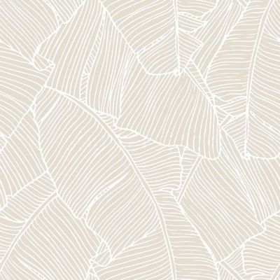 Papier peint vinyle sur intissé Bananier taupe